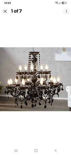 Chandelier nero armed - xl, 15-armed