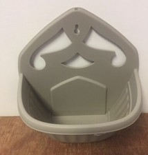 32cm Plastic Athens Wall Planter Basket Garden Pot Green Terracotta Black Stone