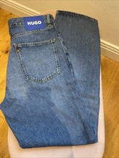 HUGO BOSS MENS JONAH STRAIGHT FIT DARK WAS JEANS BY HUGO SZ 34/34 BNWT RRP £99