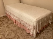 Vintage single lace bedspread, made in England