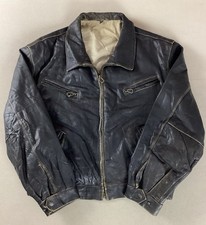 Vintage Distressed Leather Highwayman Jacket Biker Jacket Goatskin Size XL
