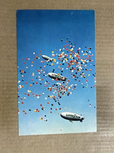 Postcard goodyear blimp tire - goodyear,