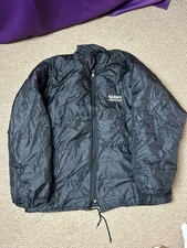 Kickers Vintage Puffer Jacket Mens Size XL Black Rain Coat Padded Oversized Zip