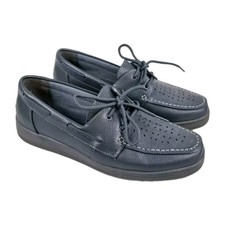 Men’s Grey Leather Boat Moccasin Loafers UK 7 / EU 41, Stylish Deck Shoes