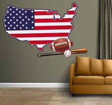 American Flag Rugby Base Ball