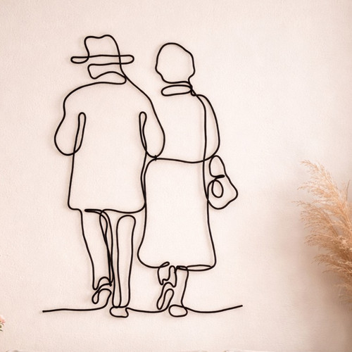 Black wire art - , minimalist