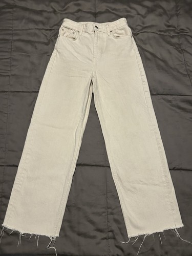 Zara cream high rise straight - cream,
