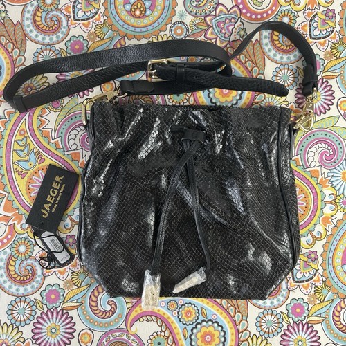 Jaeger bag black snakeskin - black,