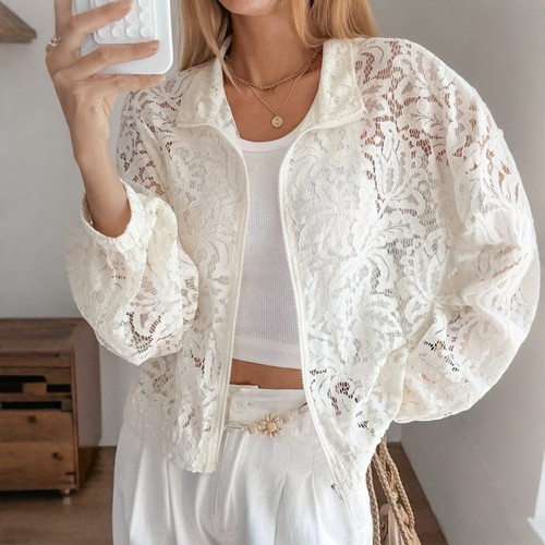 Ladies full lace - lapel, loose
