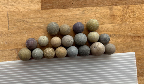 Vintage stone clay marbles - vintage,