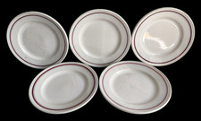 5 x White & Red Ring Lunch Plates Sampson Bridgwood & Britamic Lifelong