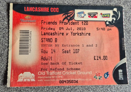 Used cricket ticket - used,