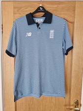 Mens England New Balance ECB cricket  shirt jersey polo top Size Large 