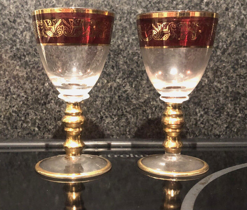 Vintage cranberry gold gilding - vintage,