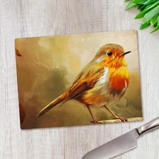 Red Breasted Robin Bird Glass