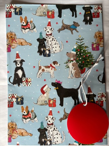 Christmas dogs gift wrap - christmas,