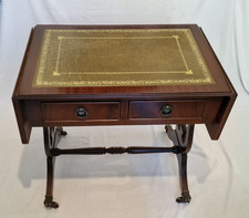 Coffe Table Lyre Violin Double Harp Pedestral Base Two Drawers Carved Mahogany