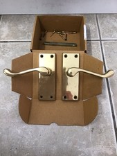 Internal Door Handles  - pair - brass polished effect with spindle and screws