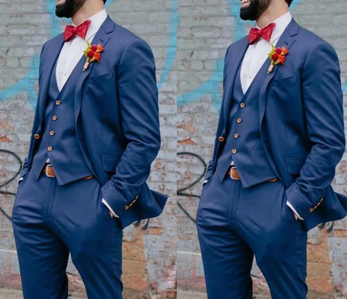 Blue blazer mens suits formal - blue,