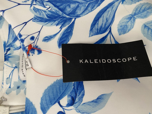 Kaleidoscope blue white - blue, floral