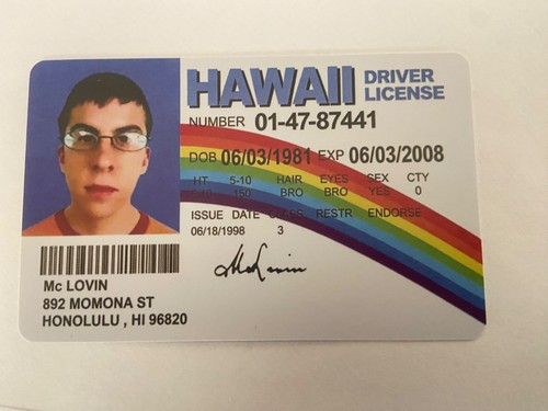 Loven licence card fun - id,