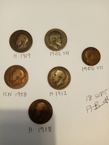 British old pennies - british, h