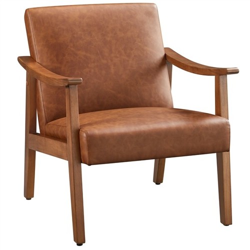 Faux leather armchair with - leather,