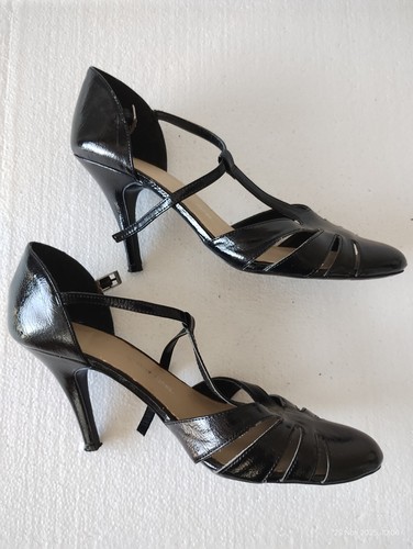 Ladies black strap 4in - black, high