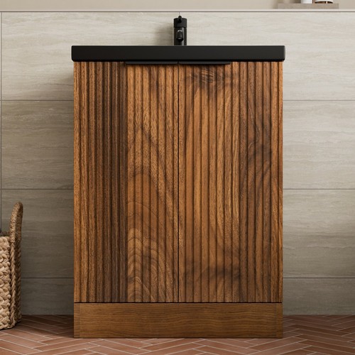 Fluted 600mm bathroom vanity - fluted,