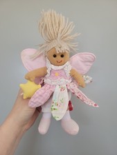 Powell Craft Fairy Rag Doll Soft Plush Toy 9" Pink Floral Check