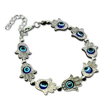 Evil Eye Bracelet 8 Hamsa Beads Turkish Nazar Wrist Ankle Protection Jewellery