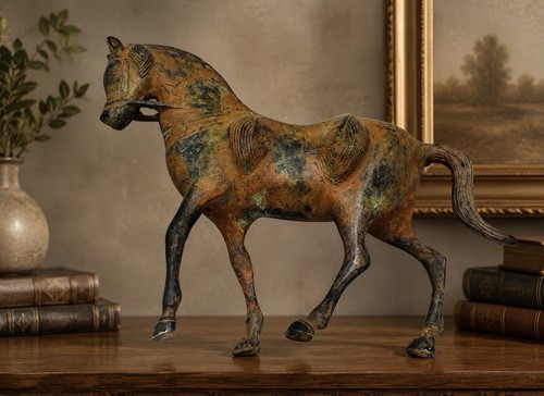 Antique bronze horse statue - antique,