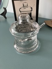 Frank Thrower Dartington Glass Pot and Spoon for Marmalade, Jam or Honey