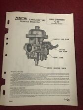 Jb21- STROMBERG CD CONSTANT VACUUM CARBURETTER SERVICE BULLETIN. SB.211. ZENITH