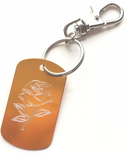 Rose gold tag - on, keyring