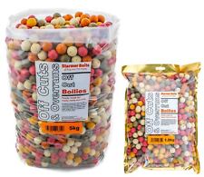 Carp fishing mix boilies off cuts ,over runs mixed sizes and colour 1.9kg-25kg