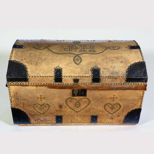 Victorian domed leather - victorian, trunk