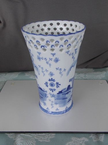 Delft ceramic vase - , flowers