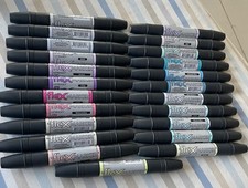 Letraset Flexmarker pens x 23 from sets 1, 2, 3 and 4.   