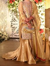 Designer Bridal Wedding Organza Gharara Sharara Lehnga Anarkali Embroidered Dres
