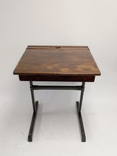 Vintage Wooden School Desk with Metal Frame and Lift-Top Storage - PRE-OWNED