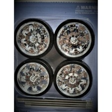 Tyres + Rims with spinners for 1/18 scale car models, Hot Rods, Street rods,