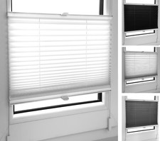 Pleated Blinds White Black Grey Easy Install Conservatory Plise Shade Many Sizes