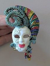 Venetian Masquerade Mask Brooch Pin