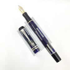 Parker duofold international blue Mosaic fountain pen, italic 18k gold nib