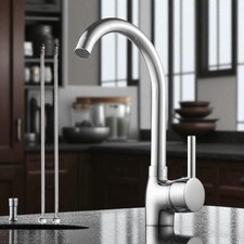 Kitchen Mixer Taps Sink 360° Swivel Spout Single Lever Chrome Kitchen Taps Home