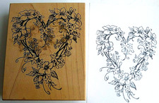 PSX  "K"  Rubber Stamp. Floral Heart.   Beautiful Design . Decoupages Well. 
