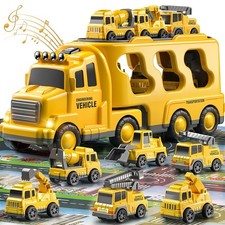 Engineering Transport Carrier Truck Cars Toy With Light Sound Boy Kids Gifts