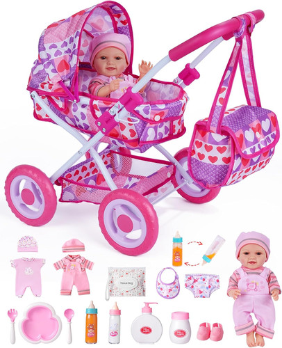 Baby doll stroller set with - with, 12