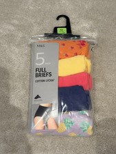 Marks & Spencer Women’s Full Brief Knickers- Size 12 UK -Pack of 5 -multi colour